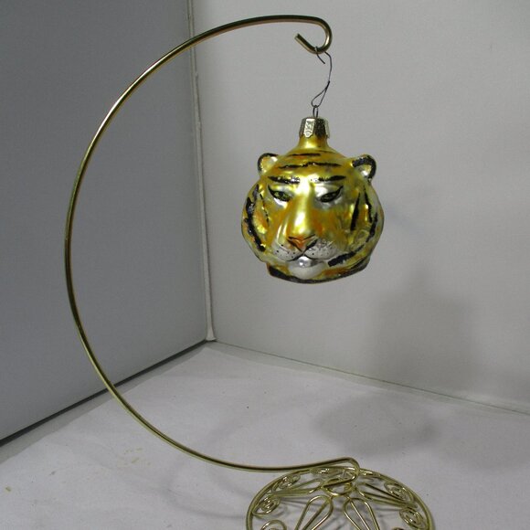 Vintage Christopher Radko Tiger Cat Head Christmas Holiday Ornament - Picture 2 of 8